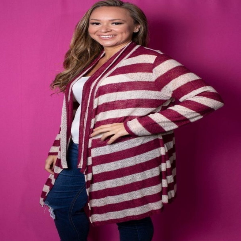 Women's Plus Sz Open Front Knit Cardigan/Leggings